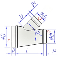 Купить тройник круглого сечения конический с косой врезкой оптом | ПРОТОРГ
