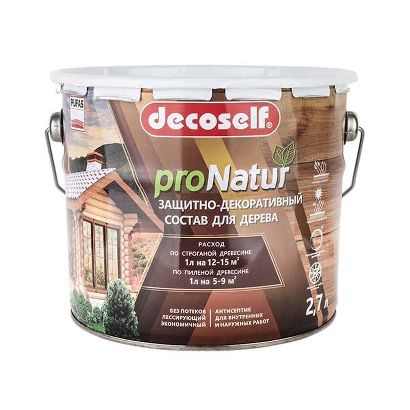 Рекомендуем купить Антисептик лессирующий для дерева Pufas Decoself белый (2,7 л)