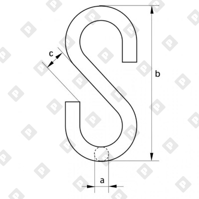 Крючок S-образный 3 мм, оц. сталь - №2