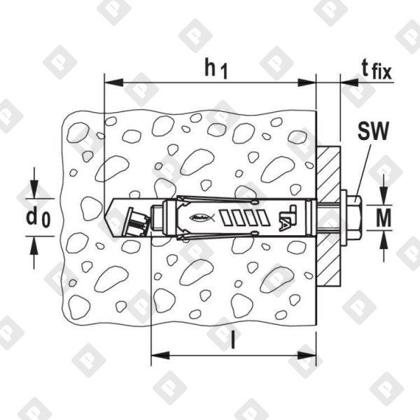 Анкер fischer для высоких нагрузок TA M8 S/10, оц. сталь - №2