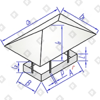 Зонт прямоугольного сечения с коньком - №1