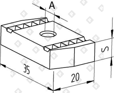 Гайка канальная fischer FCN M12 20x35x9 мм для профиля FUS, оц. сталь - №2