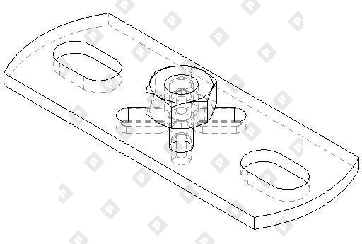 Основание fischer GPL 30x80x3 мм с гайкой для средних нагрузок M8, оц. сталь - №2