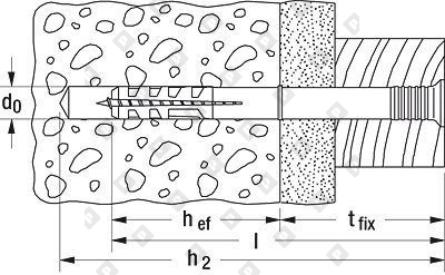 Гвоздевой дюбель fischer N 8x60/20 S с потайным бортиком - №2