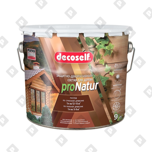 Антисептик лессирующий для дерева Pufas Decoself орегон (9 л) - №1