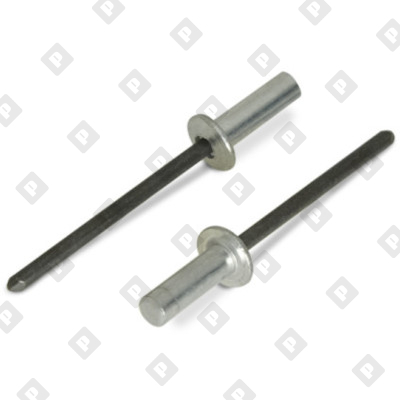 Заклепка вытяжная закрытая 3,2x6,5 со стандартным бортом, алюминий / фосфат. сталь - №1