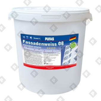 Краска фасадная Pufas Fassadenweiss D, мороз. (27 л) - №1