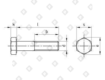 Болт DIN 931 M10x100 с шестигранной головкой и неполной резьбой, нерж. сталь A4-80 - №2