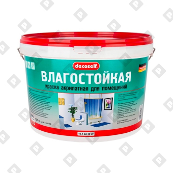 Краска Pufas Decoself влагостойкая, белая, мороз. (10 л) - №1