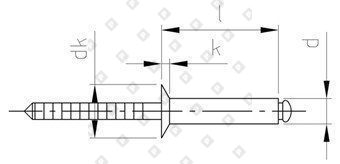 Заклепка вытяжная ISO 15984 5x14 с потайным бортом, нерж. сталь A2 / нерж. сталь A2 - №4