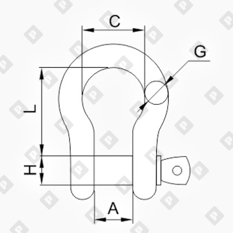 Скоба такелажная омегообразная G-209 2 т, кл. пр. 8 - №2