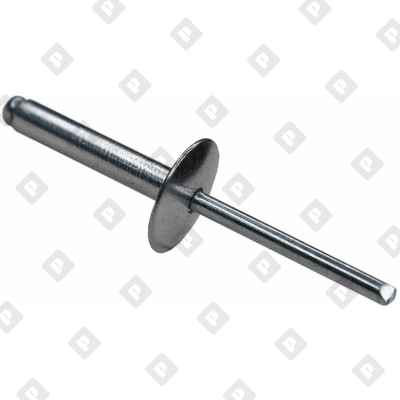 Заклепка вытяжная открытая 4,8x18 с увеличенным бортом 14 мм, оц. сталь / оц. сталь - №1