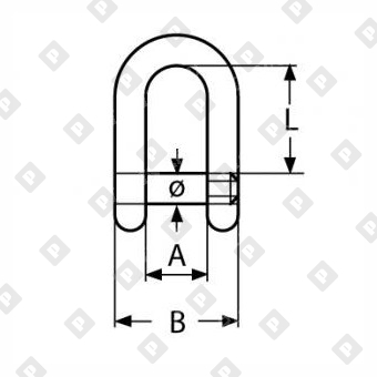 Скоба такелажная D-образная ART 8482 Ø12 мм с внутренним шестигранником, нерж. сталь А4 - №2