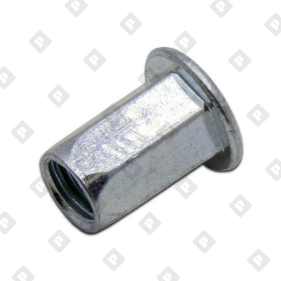 Заклепка М12x27 шестигранная с внутренней резьбой и цилиндрическим бортом, оц. сталь - №3