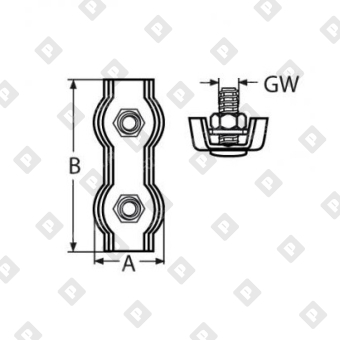 Зажим DUPLEX ART 8284 для троса Ø5мм, нерж. сталь А4 - №2