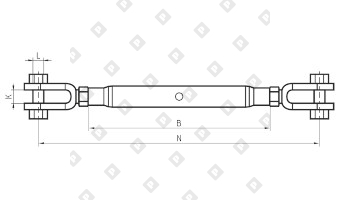 Талреп вилка-вилка закрытый ART 8245 M12, нерж. сталь А4 - №2