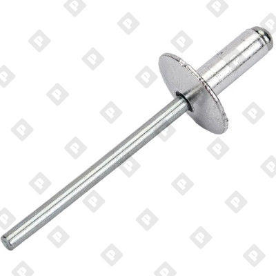 Заклепка вытяжная открытая 5x10 с увеличенным бортом 14 мм, алюминий / оц. сталь - №1