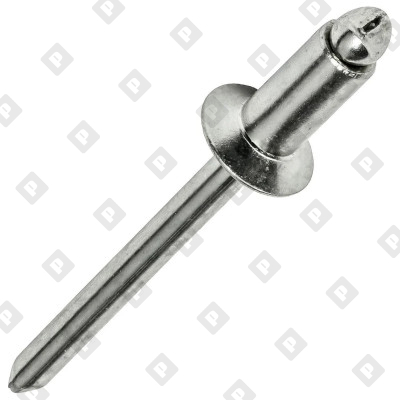 Заклепка вытяжная открытая 6.4x30 со стандартным бортом, оц. сталь / оц. сталь - №1