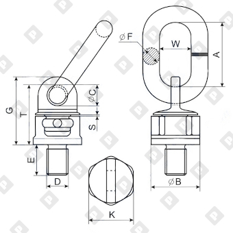 Рым-болт М30х50 с поворотной петлей, кл. пр. 8 - №2