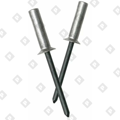 Заклепка вытяжная закрытая 4x12,5 с потайным бортом, алюминий / фосфат. сталь - №1