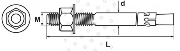 Анкер клиновой М12х120, жёлтый цинк - №2