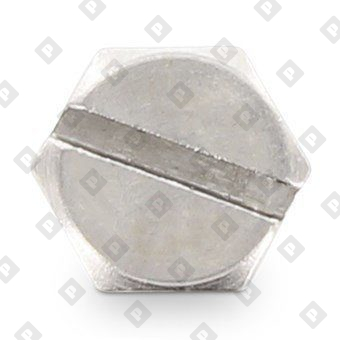 Болт DIN 933 SZ M5x16 с шестигранной головкой, прямым шлицем и полной резьбой, нерж. сталь A4 - №2