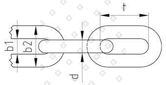 Цепь короткозвенная DIN 766 Ø5x18.5, нерж. сталь A4 - №3